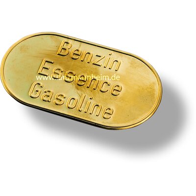 Schild (Benzin) Messing