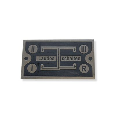 Schild fr Getriebeschaltung (deutsch)