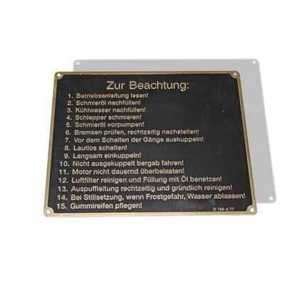 Segno operativo tedesco (Zur Beachtung), ottone