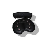 Set seat cushion and backrest, genuine leather, black