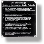 Etichetta di funzionamento per batteria al piombo-acido...