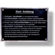 Bedienungsschild fr Pendelstarter