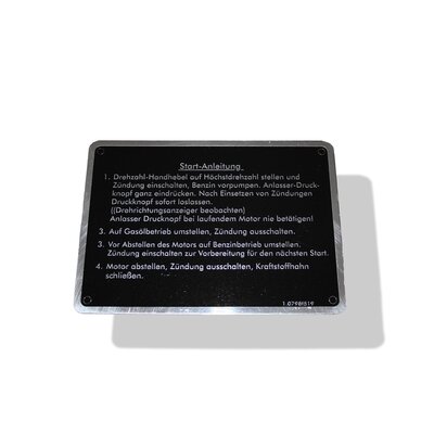 Bedienungsschild fr 7100