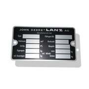 Placa de caractersticas (aluminio, John Deere-Lanz), 10...