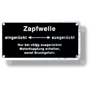 Schild f�r Zapfwellenschaltung, Bedienungsschild...