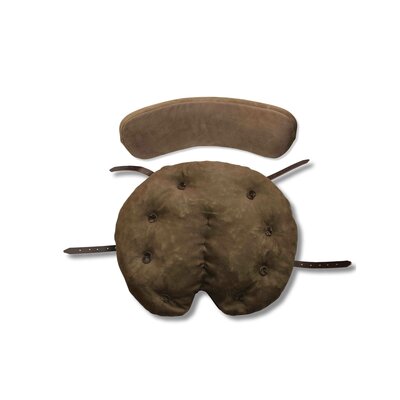 Ensemble coussin dassise et dossier, cuir vritable, brun