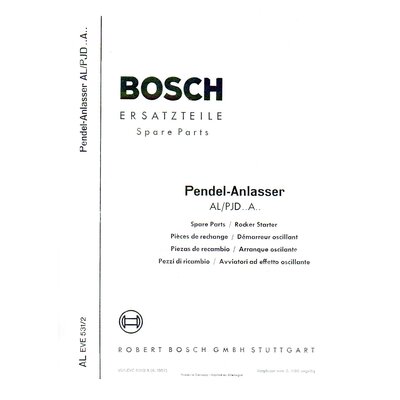 Liste des pices de rechange Dmarreur  balancier Bosch