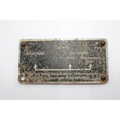 Schild Zapfwelle ein/aus Mhdrescher-Binder