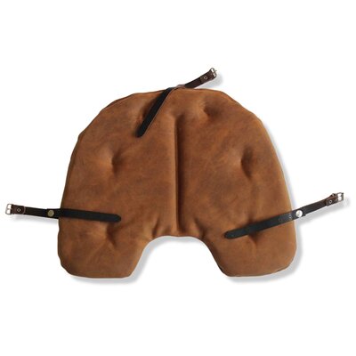 Coussin dassise, cuir vritable, marron