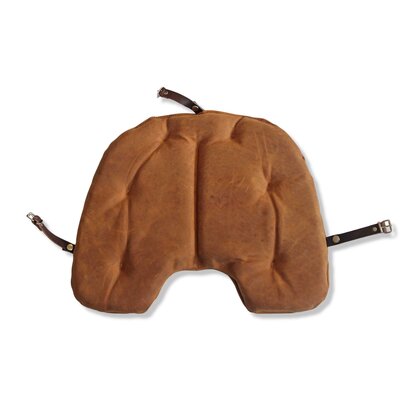 Coussin dassise, cuir vritable, marron