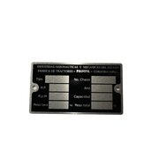 Placa de caracter�sticas (aluminio, Pampa)