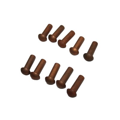 10 x rivetti in rame a testa tonda, 8x25 mm