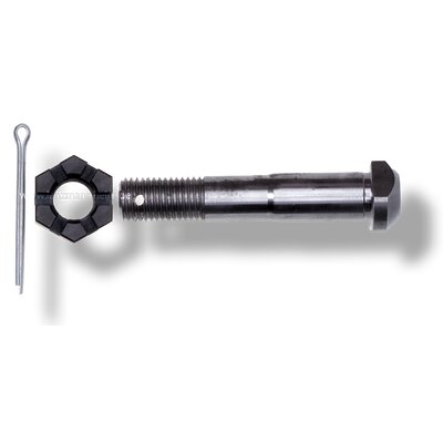 Connecting rod screw, with castle nut and split pin