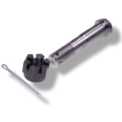 Connecting rod screw, with castle nut and split pin