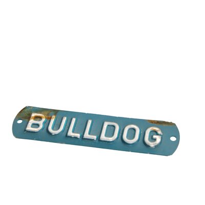Sign Bulldog, older reproduction, slight traces of storage, 125x35mm