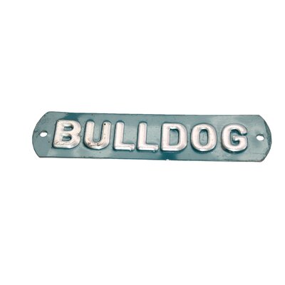 Sign Bulldog, older reproduction, slight traces of storage, 125x35mm