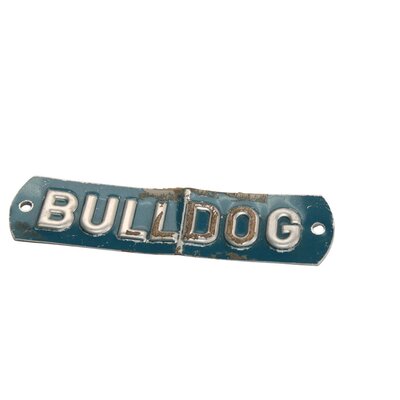 Sign Bulldog, older reproduction, slight traces of storage, 125x35mm