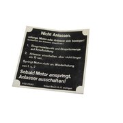 Do not start sign, approx. 74x74mm