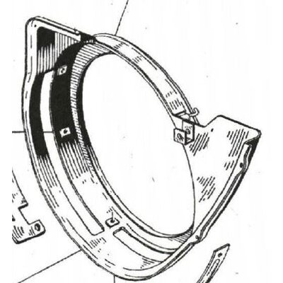 Schwungradschutz-Auenhlfte links kompl. (Ersatz fr D u. E 402a) mit Haubenhalter und Abdeckblechen D u. E 407 u. 407a