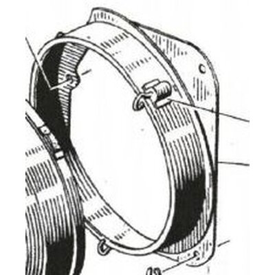 Schwungradschutz-Innenhlfte kompl., rechts mit Haubenhalter