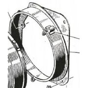 Flywheel guard inner half complete, right with hood holder