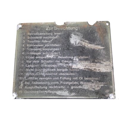 Schild Zur Beachtung, original