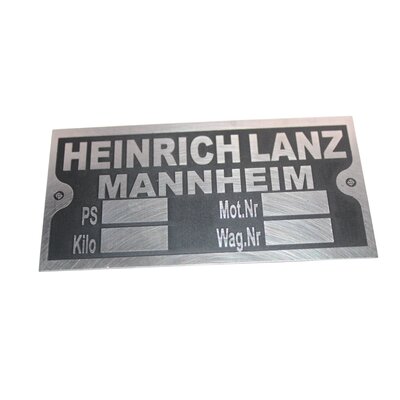 Typenschild Alu, Typenschild HR5/HR6 u.a.