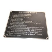 Important notice! engl., Alu