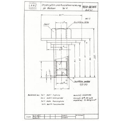Zeichnung Montagewerkzeug:  Universal Ein- und Ausziehvorrichtung Teil 4 195890065