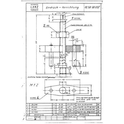 Zeichnung Montagewerkzeug:  Eindr�ck-Vorrichtung 195890037