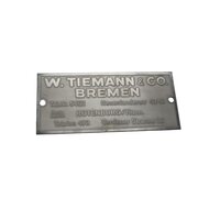 H�ndlerschild W. Tiemann & Co. Bremen, 135x60mm