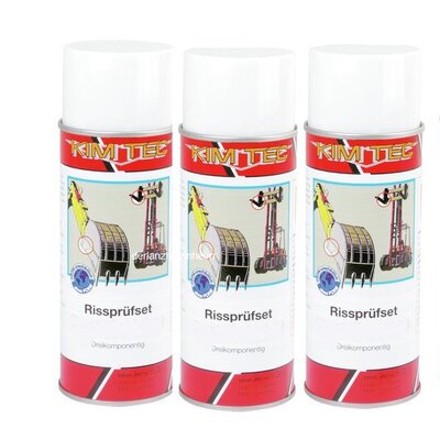 Crack Detection Spray, Set: Pulitore, Rosso e Sviluppatore