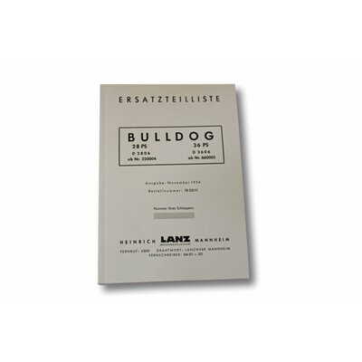 Spare parts list LANZ Bulldog D2806, D3606