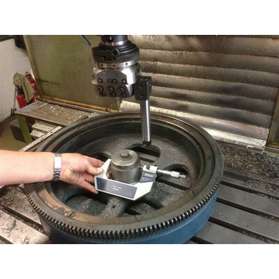 Weld on flywheel and spindle out inside