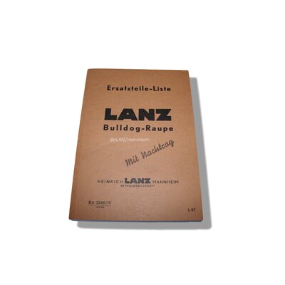 Ersatzteilliste Lanz Bulldog-Raupe