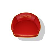 Seat and backrest cushion, red Lanz, for tub seat
