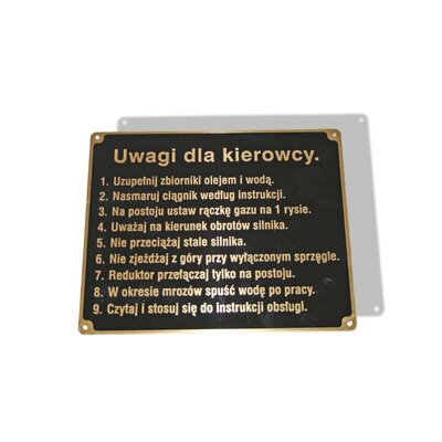 Operating sign (For attention), brass polish/Ursus
