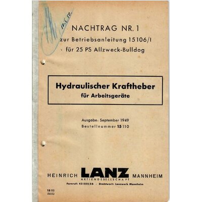 Addendum n.1 al manuale di istruzioni 15106/i per Bulldog 25ps multiuso