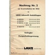 Addendum n.2 allelenco dei ricambi ba 2922 per i trattori...