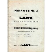 Addendum No.3 to the spare parts list AD2922