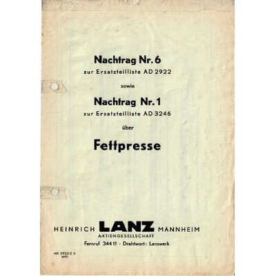 Addendum n � 6 � la liste des pi�ces de rechange AD2922