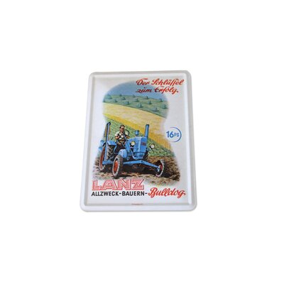 Cartolina postale in latta Lanz Bulldog