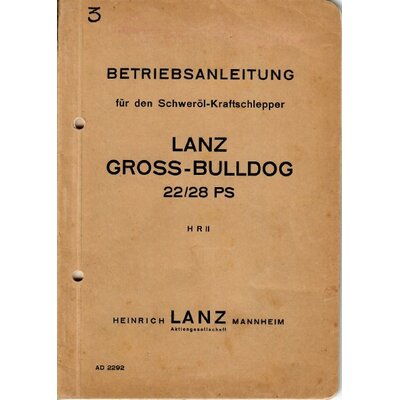 Operating Instructions for LANZ 22 / 28PS Lanz-GrossBullDog (HR II)